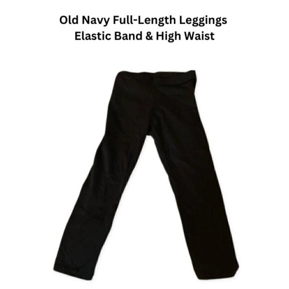Old Navy Black Leggings Girls Size 10 High Waist - Picture 1 of 5